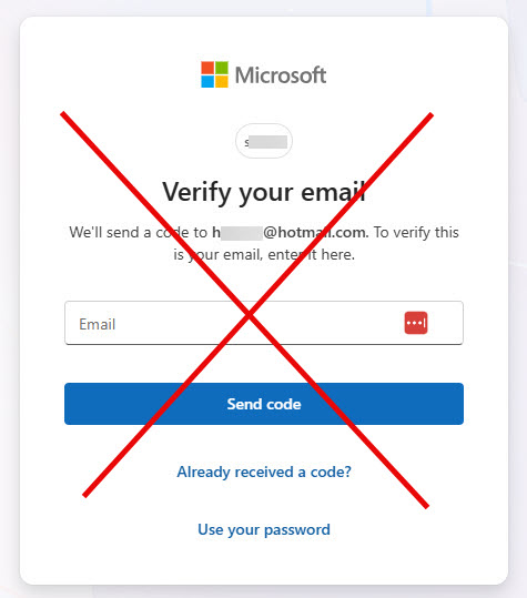 MS Recovery misdirect scrn